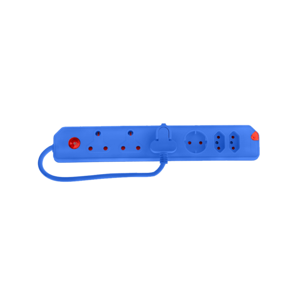 CRE034BL – MULTIPLUG 6WAY 3X16A,2X5A,1XSCH BLUE