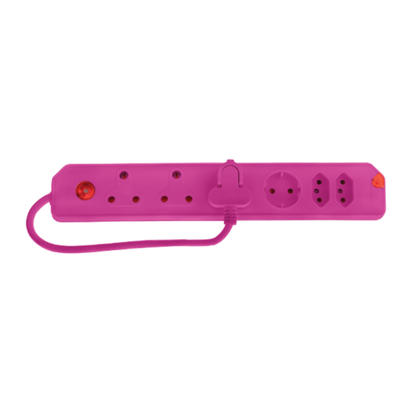 CRE034P – MULTIPLUG 6WAY 3X16A,2X5A,1XSCH PINK