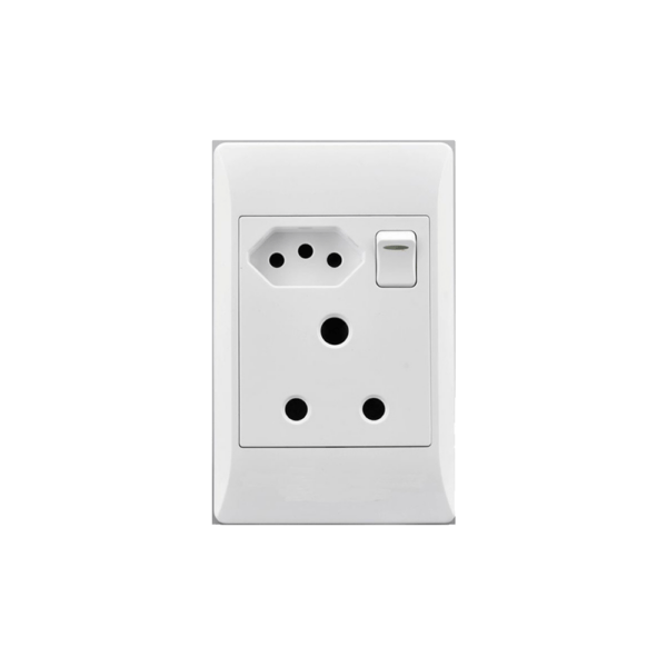 ES034 – SOCKET E/MATE 2X4 16A+EURO WHITE