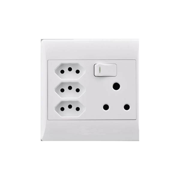 ES036 – SOCKET E/MATE 4X4 3XEURO+16A WHITE
