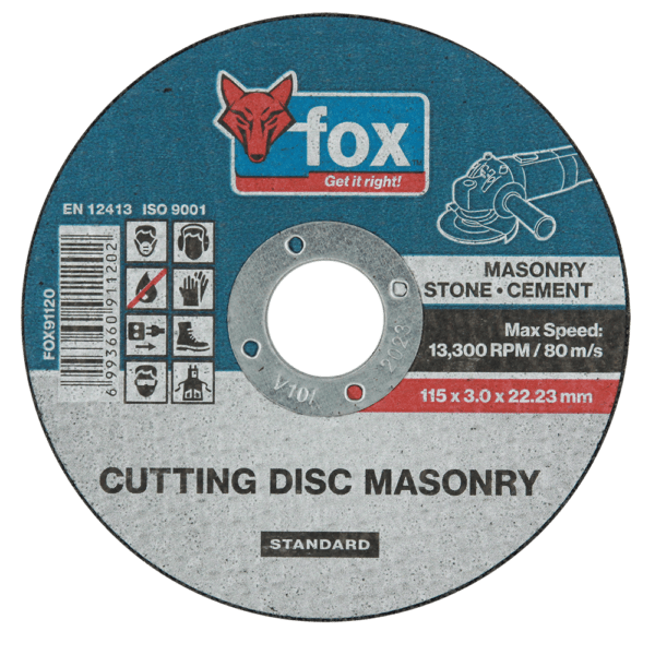 FOX91120 – DISC FOX CUT MASONRY STD 115X3.0MM