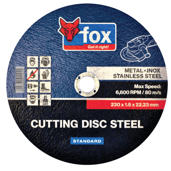 FOX91145 – DISC FOX CUT STEEL STD 230X1.6MM
