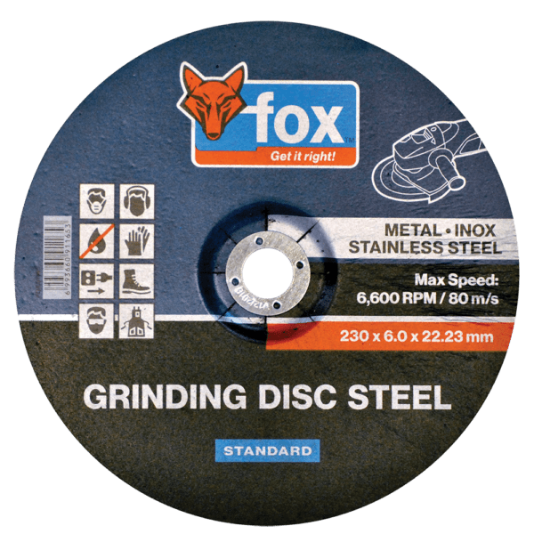 FOX91165 – ABR FOX GRIND STEEL 230X6.0MM STD