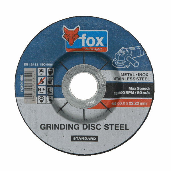 FOX91450 – DISC FOX GRIND S/STEEL STD 115X6.0MM