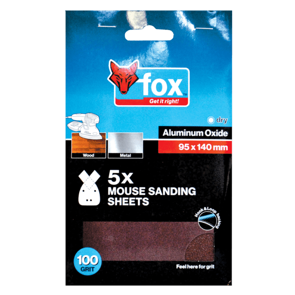 FOX95030 – ABR FOX MOUSE SANDING 95X140MM P100 P/5