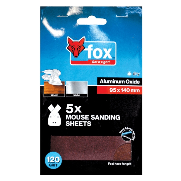 FOX95035 – ABR FOX MOUSE SANDING 95X140MM P120 P/5