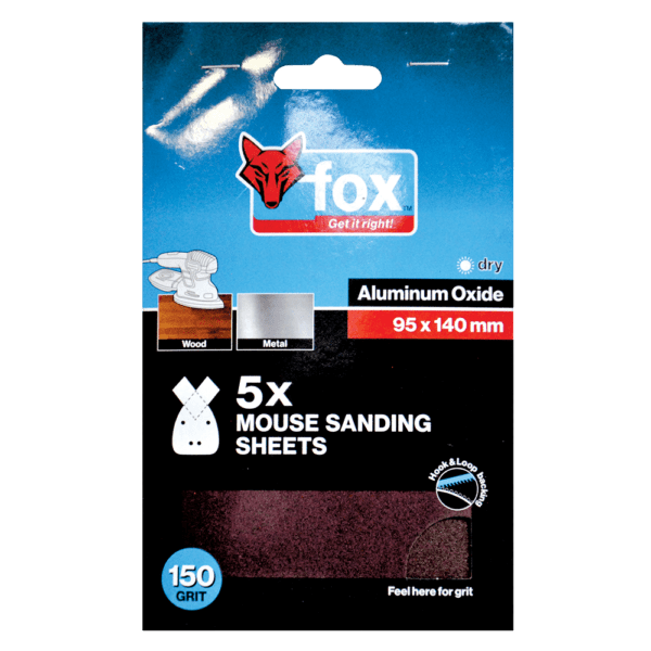 FOX95040 – ABR FOX MOUSE SANDING 95X140MM P150 P/5