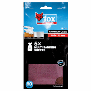 FOX95055 – ABR FOX MULTI SANDING SHEETS P60 P/5