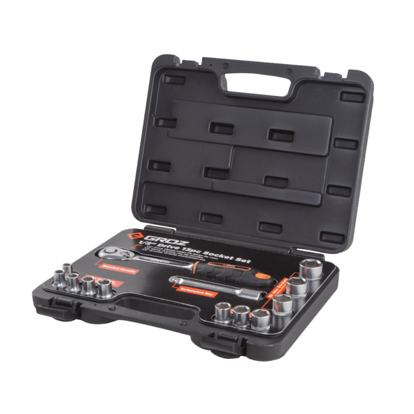 GRO3440 – GROZ SOCKET SET BIHEX 1/2″DR 13PC 8-22MM