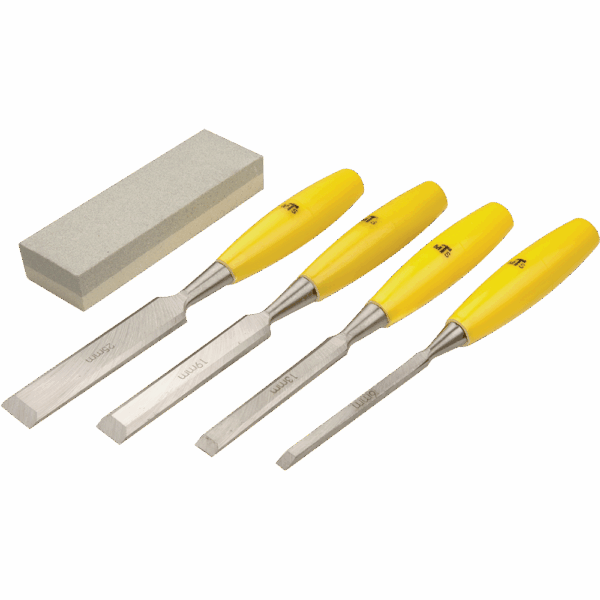 HON0820 – CHISEL MTS WOOD SET 4PC +OIL STONE WZ374
