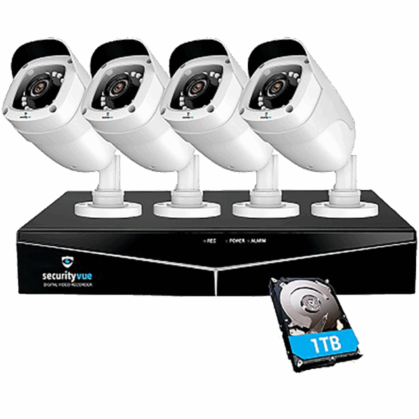 SVAHD8-4 – SECURITYVUE CCTV SYSTEM + CAMERAX4 1080P